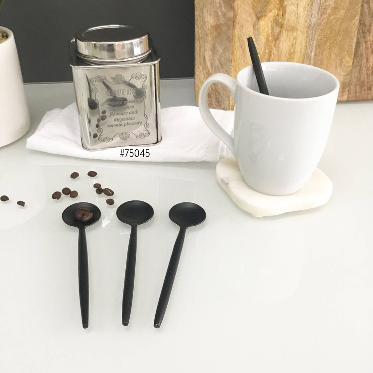 Sleek Black Coffee Spoons-4 Piece Set