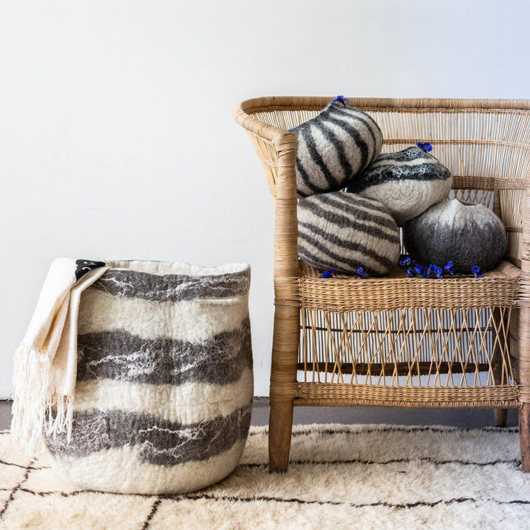 Ingobozi Basket, Hand felted, Karakul Wool