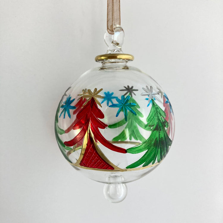 Blown Glass Ornament - Christmas Trees