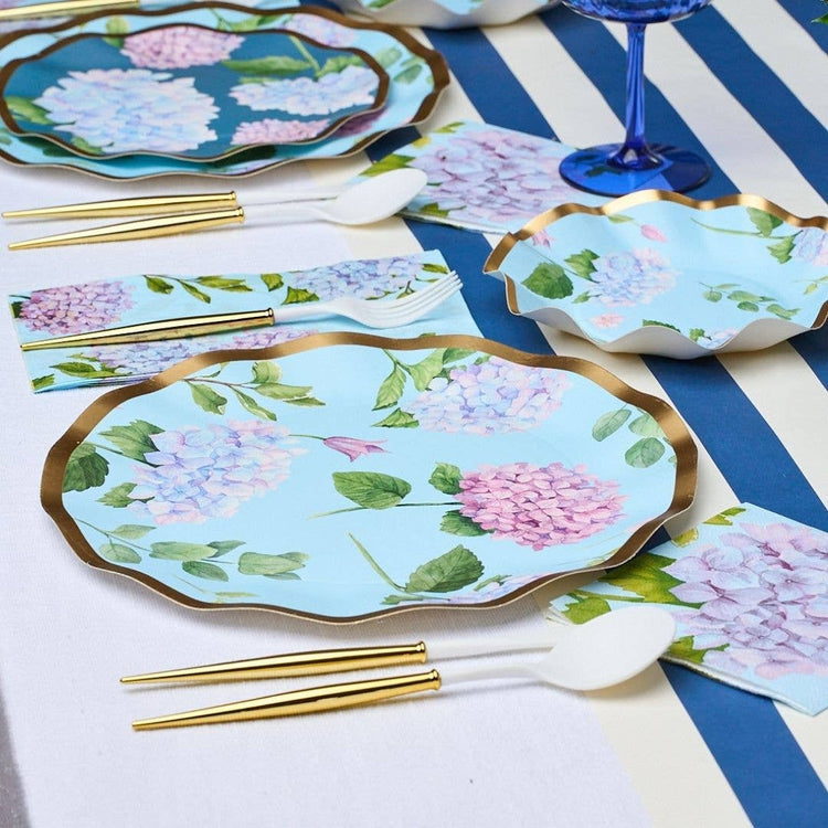Hydrangea Floral Paper Dinner Plate (8pk)