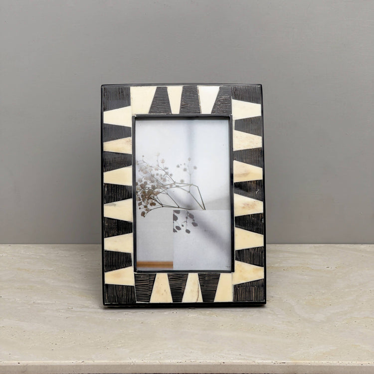 Black Horn & Bone Photo Frame 4x6