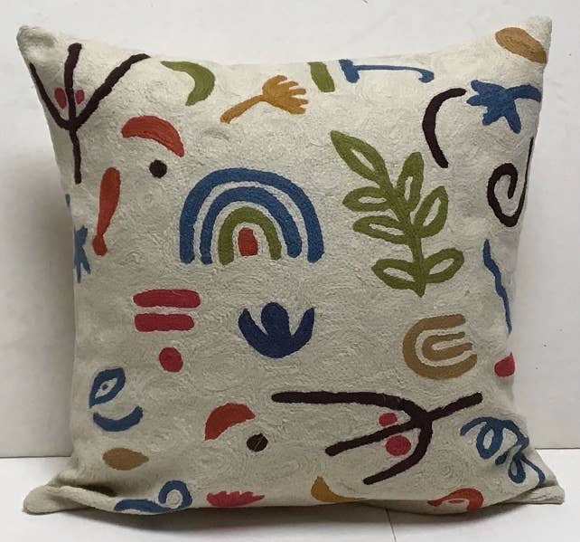 Pillow Chainstitch 18" Klee Squiggles