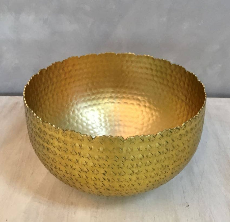 Gold Hammered Edge Bowl