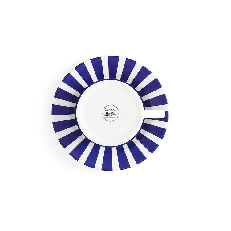 Spode Blue Italian Steccato Narrow Stripes Teacup & Saucer