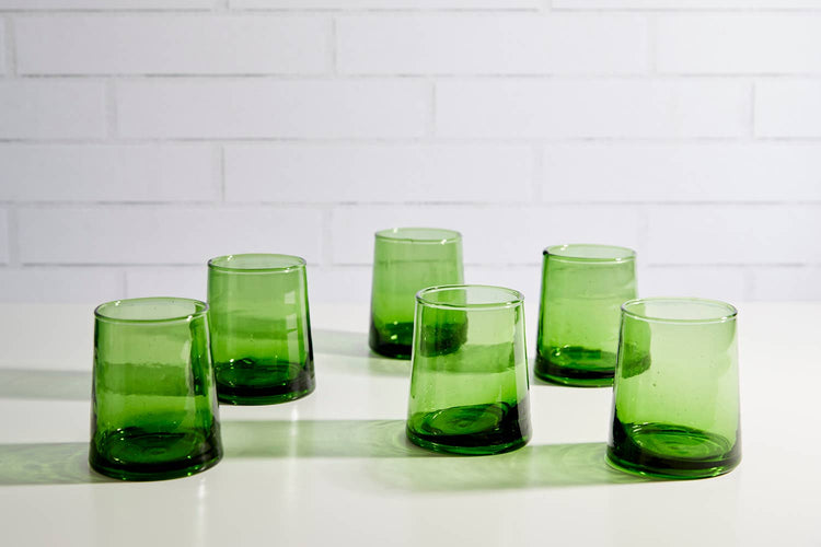 Tiny Moroccan Cone Glass Green - 6 oz