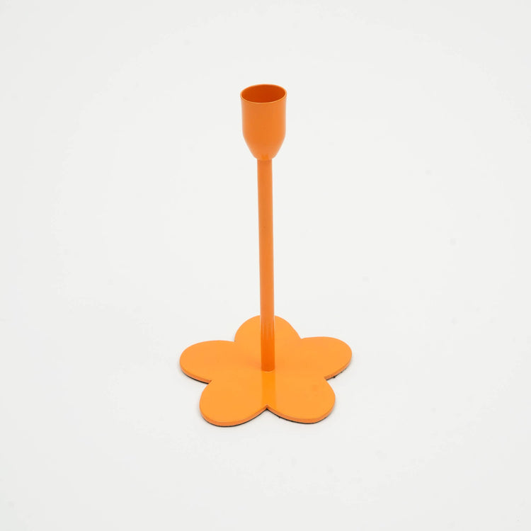 Floral Fusion Candle Holder, Orange