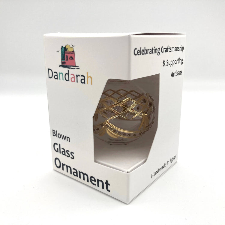Blown Glass Ornament - Christmas Silver & Gold