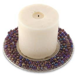 Purple Beaded Pillar Plate