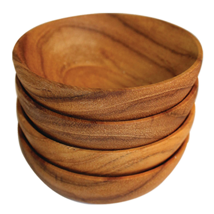 Teak Round Bowls, Set of 4