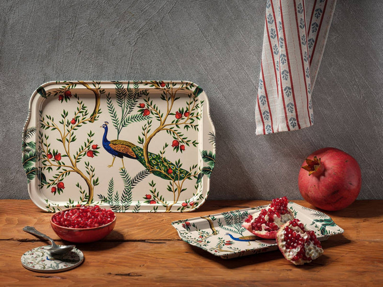 Metal Tray - Peacock - Large