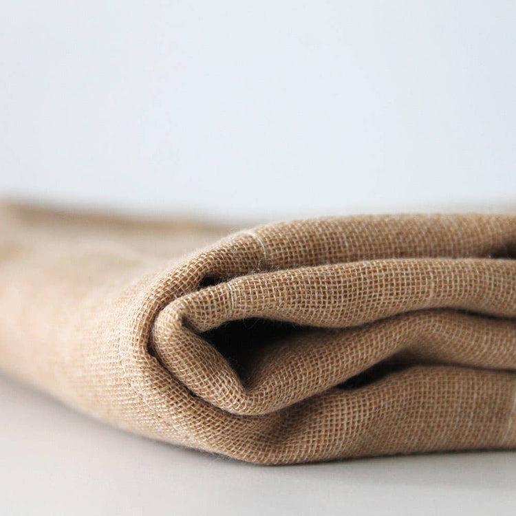 Nawrap Organic Cotton Face Towel: Ivory/Brown