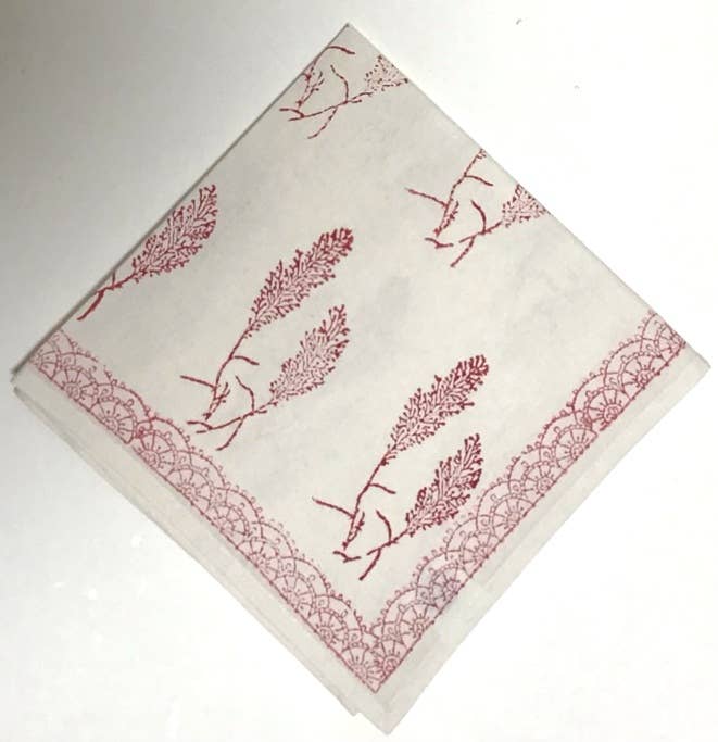 Napkins Pampas Grass Red Napkins Set of 4