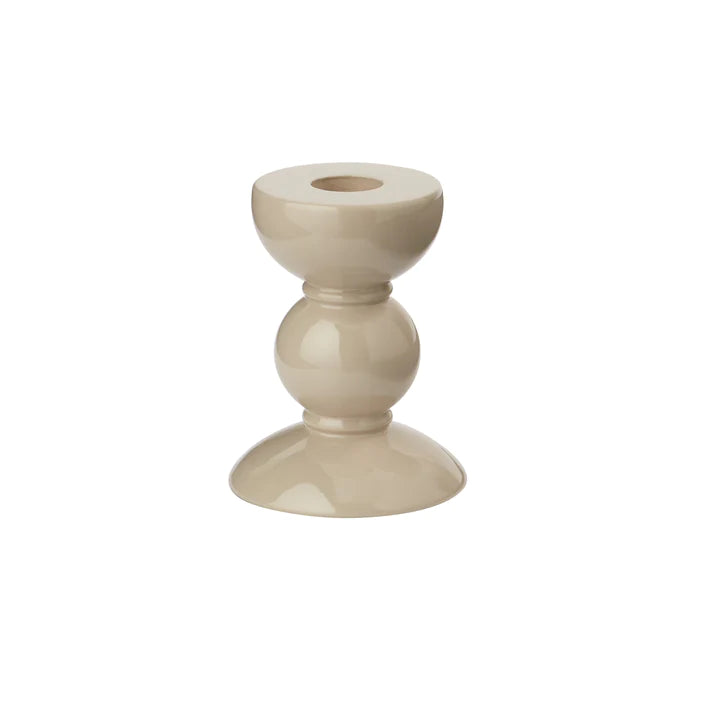 Candle Holder, Bobbin Cappuccino, 10 cm