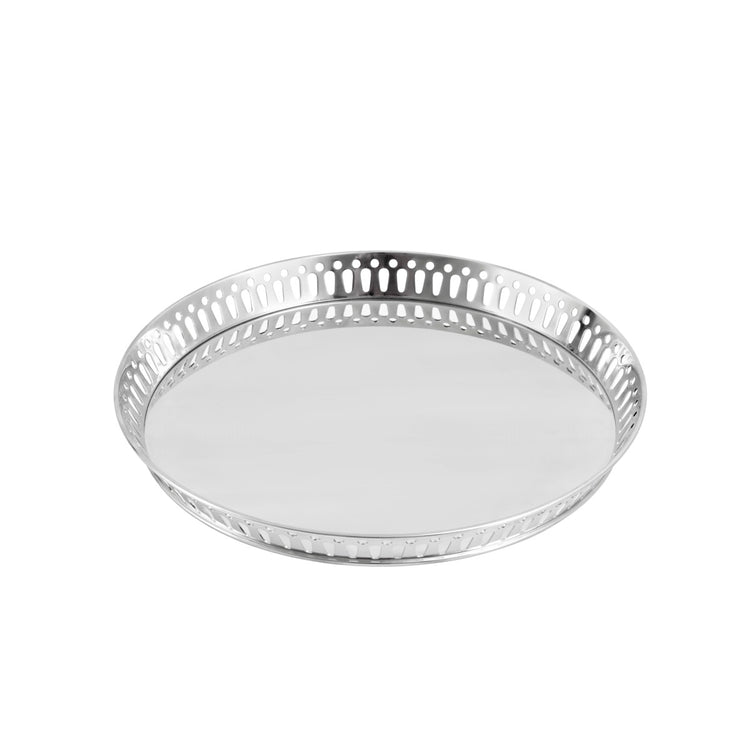 Crafthouse signature bar tray, round, Stainless, 15.6"dia. 2"H