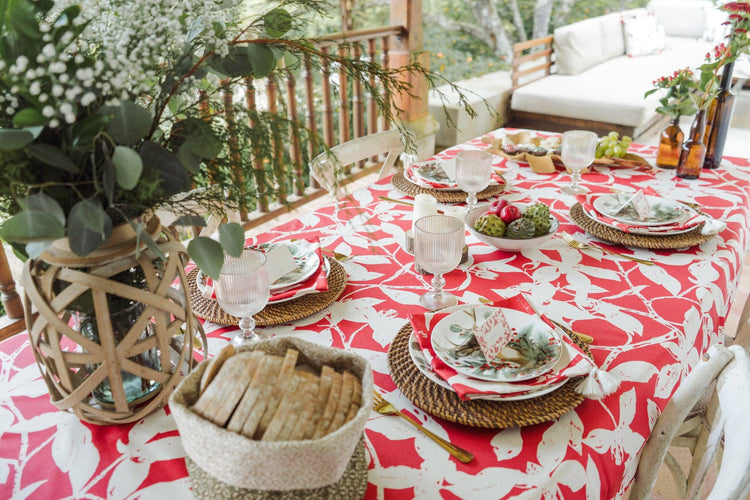 Carmine Tablecloth 59x106.2 | Rich Red Table Linen