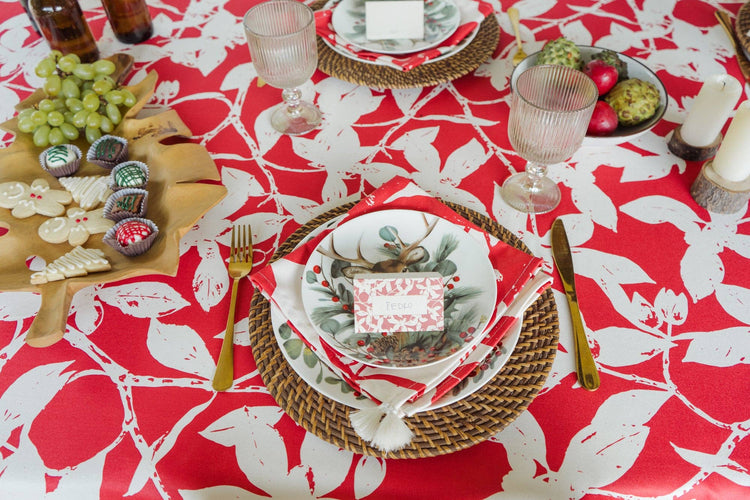 Carmine Tablecloth 59x106.2 | Rich Red Table Linen