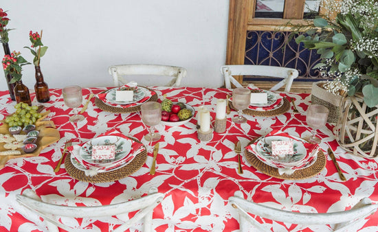 Carmine Tablecloth 59x106.2 | Rich Red Table Linen