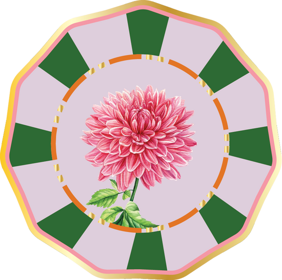 Dahlia Garden Wavy Paper Dinner Plate/8/pkg