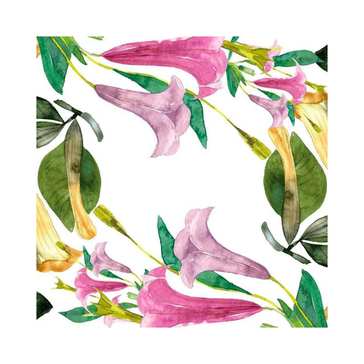Datura Tablecloth 63x87inch | Large Floral Table Linen Large, vibrant floral print. Sustainable fabric, artisan-made. Statement piece for dining. Large scale statement florals