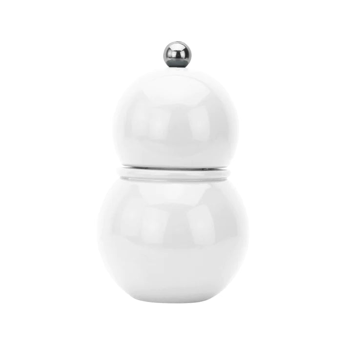 Salt Pepper Mill, Bobbin Chubbie White, 12cm