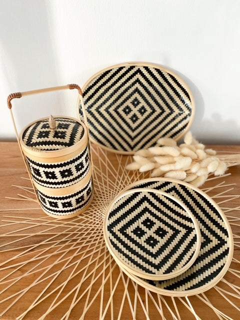 Hanoi Oval Plate 6" | Handcrafted Bamboo Plate