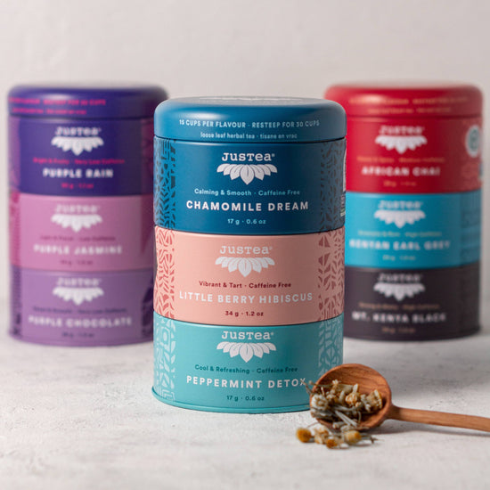 Herbal Tea Trio Tin Spoon Organic Fair Trade Tea Gift