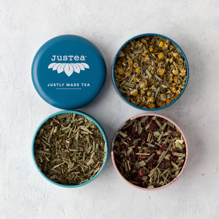 Herbal Tea Trio Tin Spoon Organic Fair Trade Tea Gift