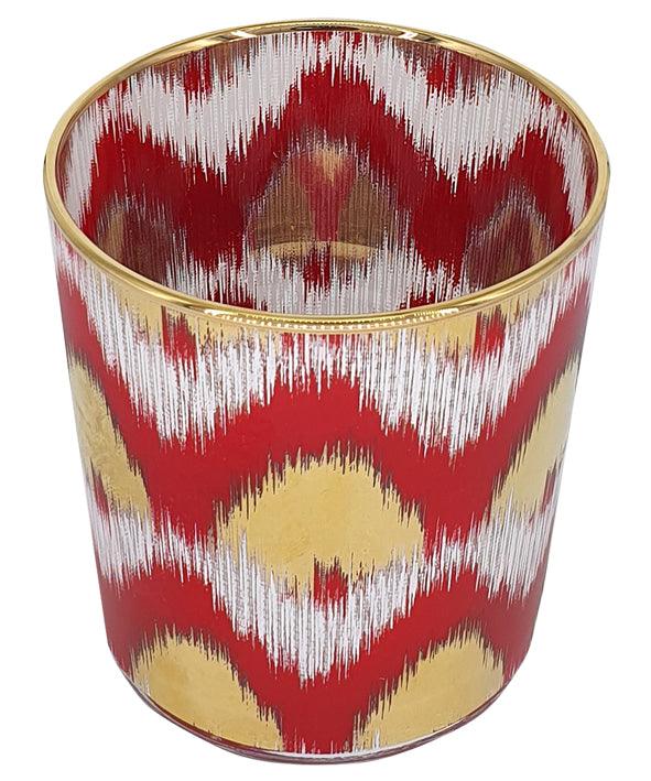 Glassware, red and gold tumbler 4"