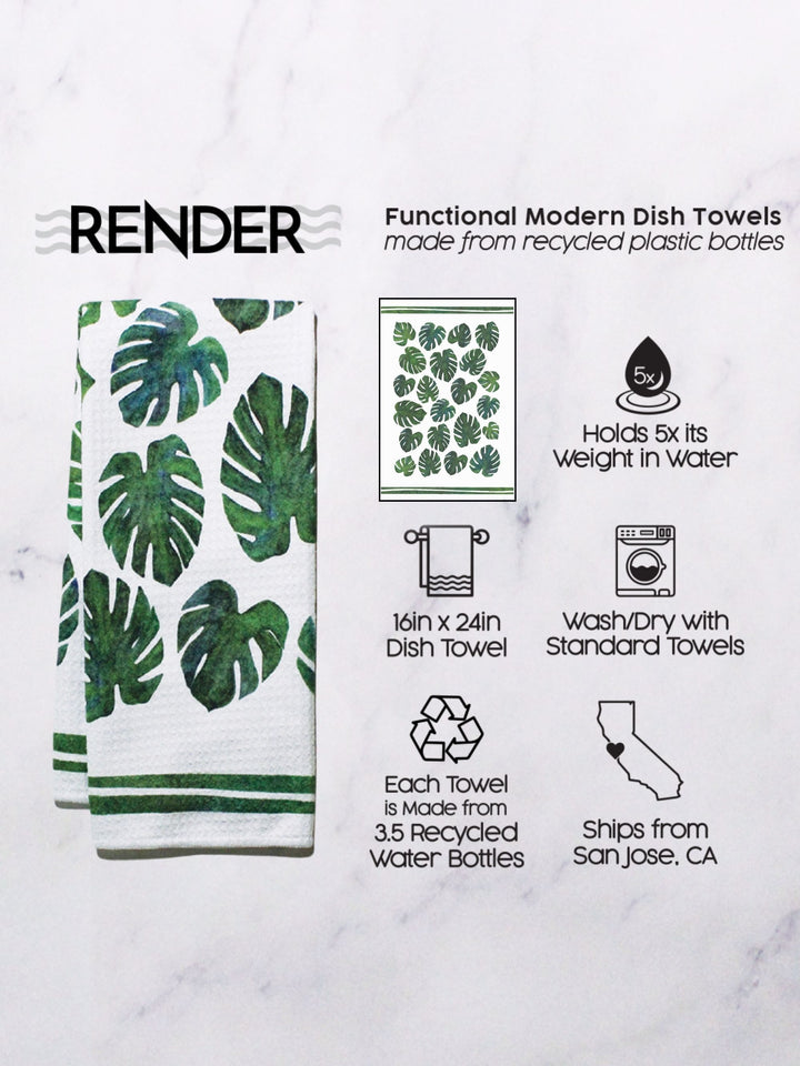 Dish Towel in Monstera Plant