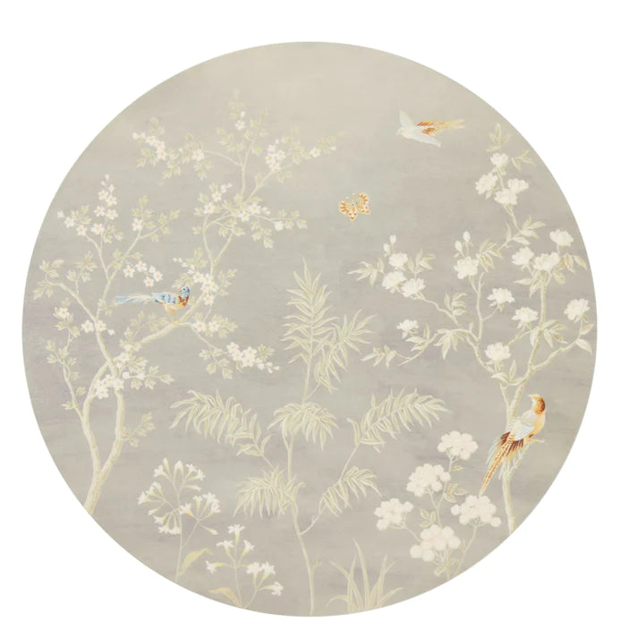 Chinoiserie Placemat Grey, 15" Round