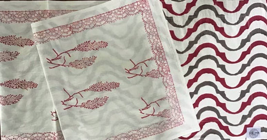 Pampas Grass Red Table Runner - 60"