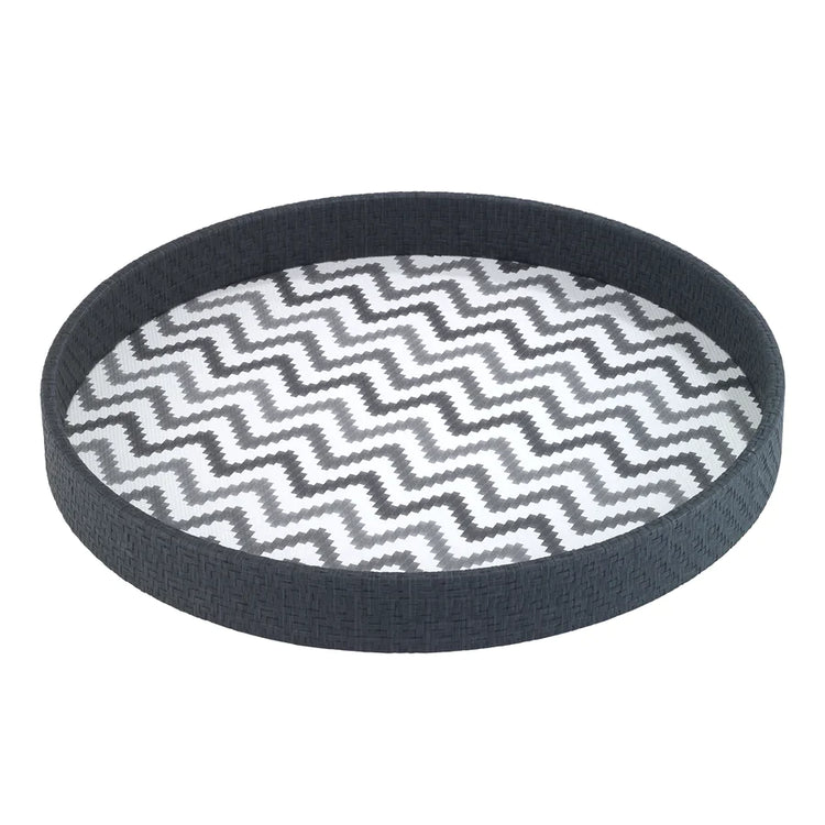 Tray, Ripple Round, Charcoal