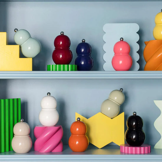 Salt Pepper Mill, Bobbin Chubbie display, 12cm