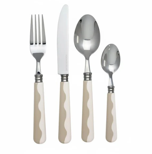 Wave Cutlery Cappuccino & White
