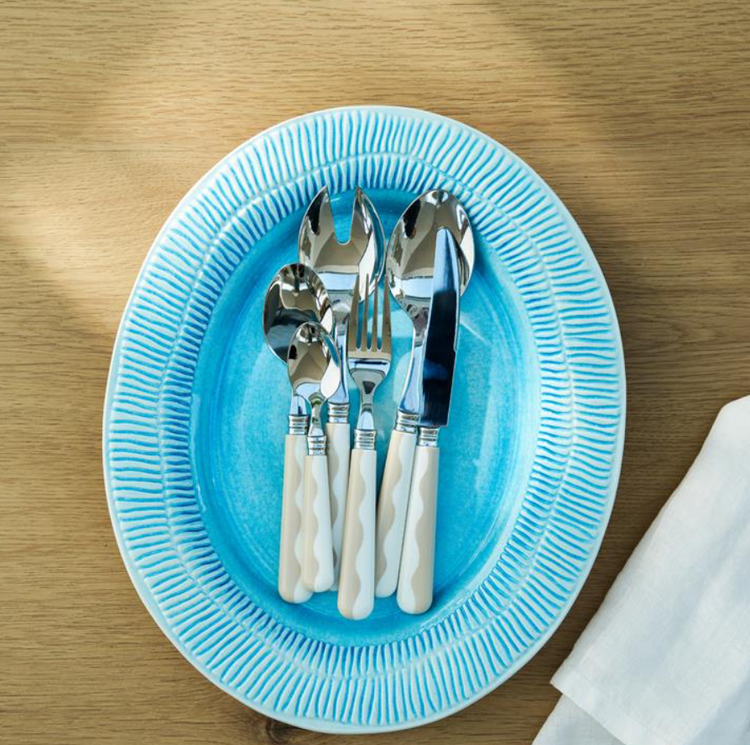 Wave Cutlery Cappuccino & White