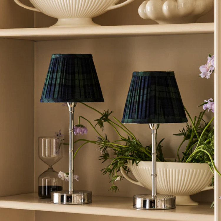 Bamboo Lamp Base Silver 10"