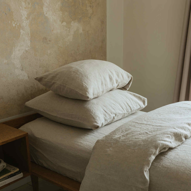 Washed Lithuanian Linen Pillowcase Melange 51x66 cm