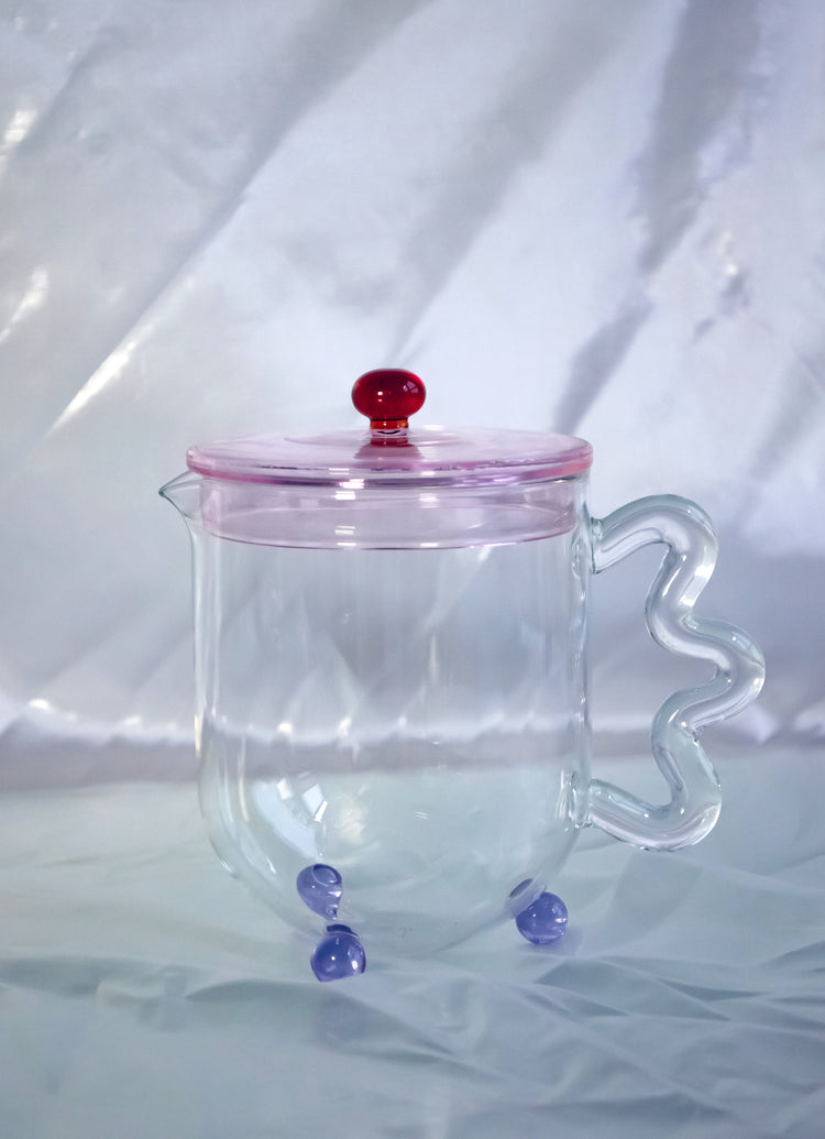 Tea Pot, Bloom Glass Clear