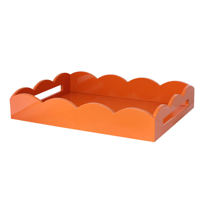 Scalloped Tray, Orange, Rectangle, 17"x13"