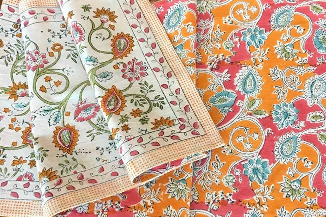 Table Runner 60" Savoy Pink Orange Floral Paisley