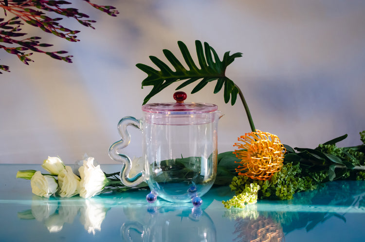 Tea Pot, Bloom Glass Clear