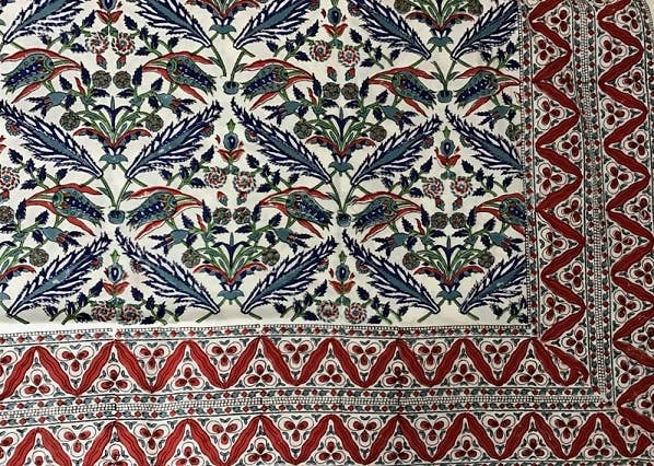 Victoria & Albert Classic Pattern Hand Block Print Tablecloth 60x120