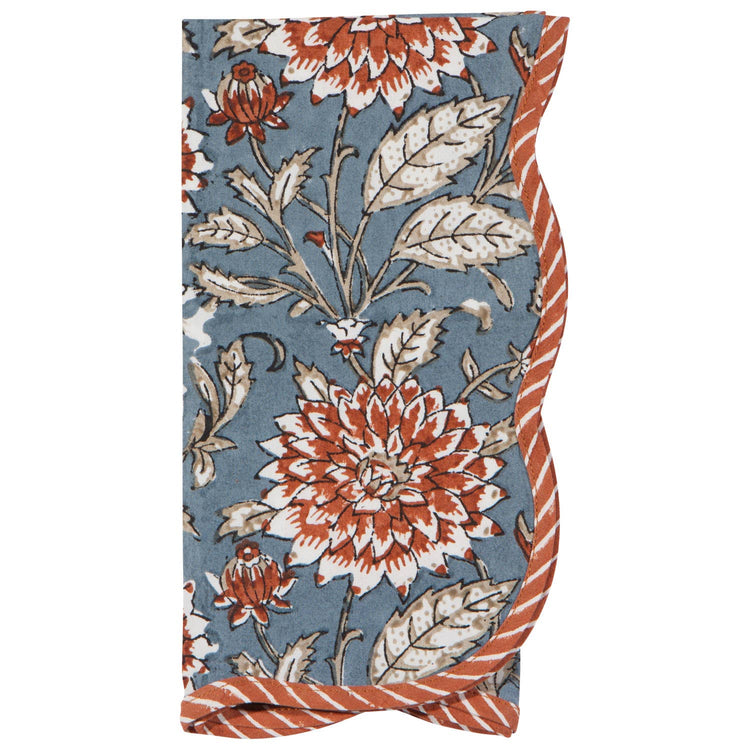Dahlia Block Print Napkins Set of 4