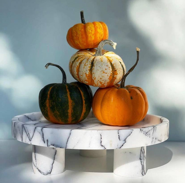 Cake stand, marble, white