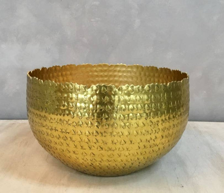 Gold Hammered Edge Bowl