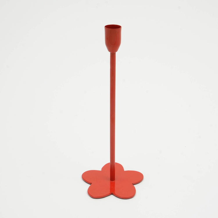 Floral Fusion Candle Holder, Red