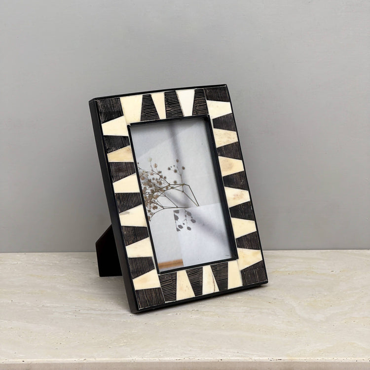 Black Horn & Bone Photo Frame 4x6