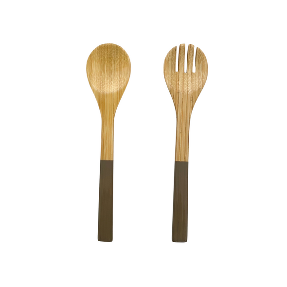 Bamboo Salad Servers in Gray