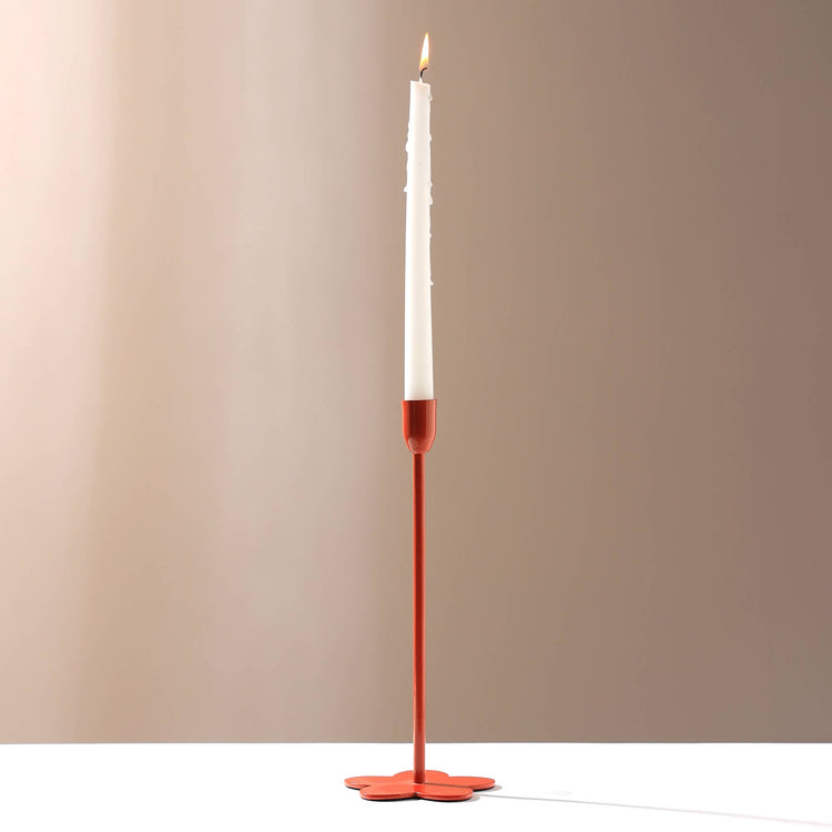 Floral Fusion Candle Holder, Red
