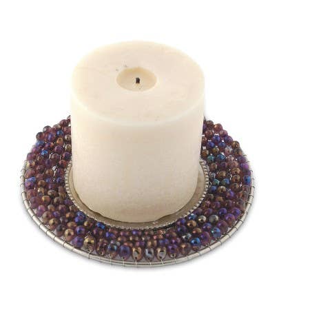 Purple Beaded Pillar Plate
